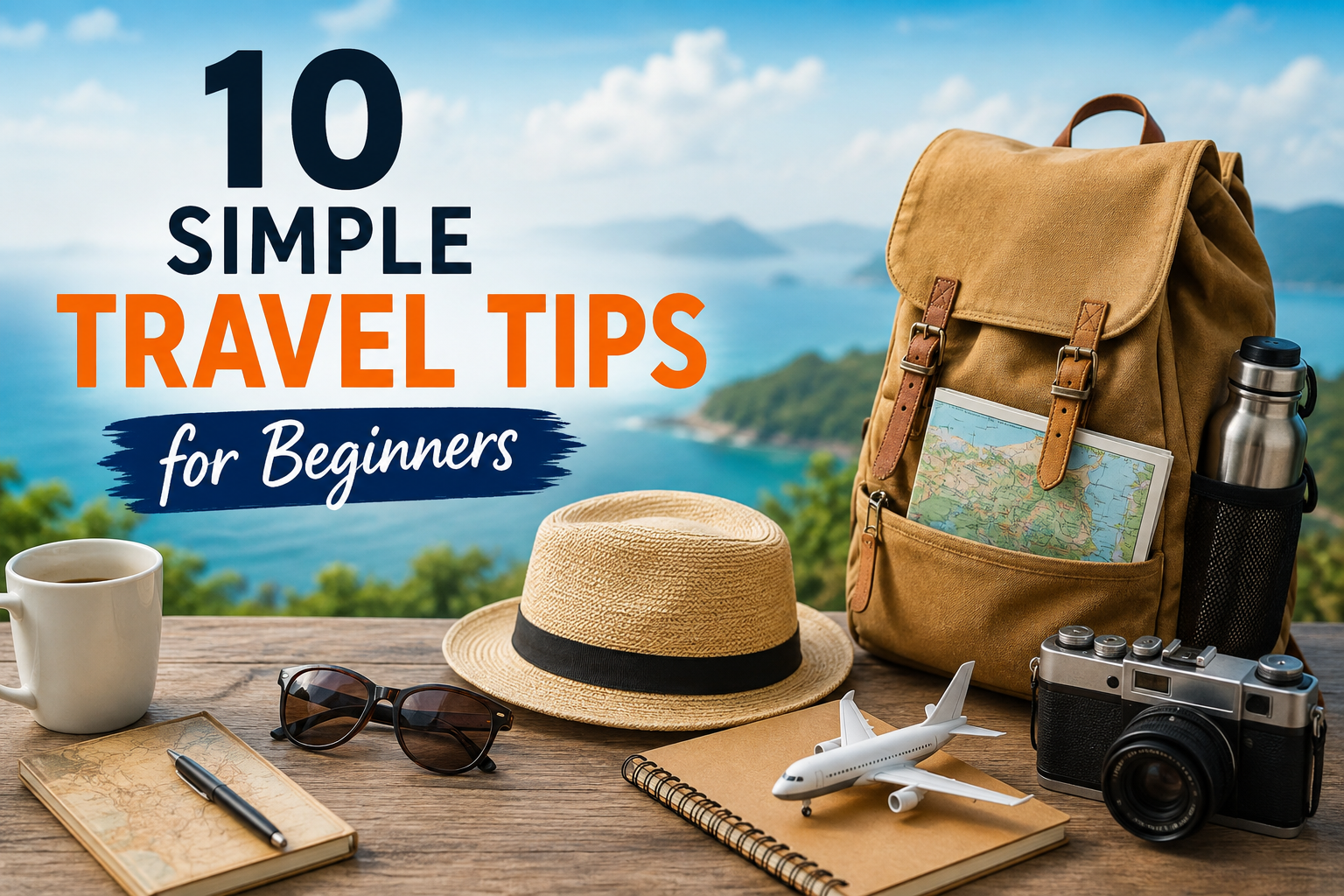 10 simple travel tips for beginners with backpack and travel essentials