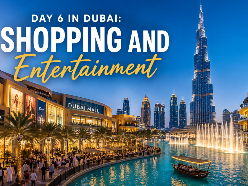Shopping and entertainment in Dubai with Dubai Mall and Burj Khalifa
