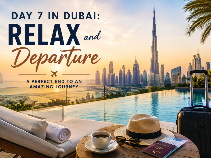 Relaxing in Dubai before departure with Burj Khalifa view