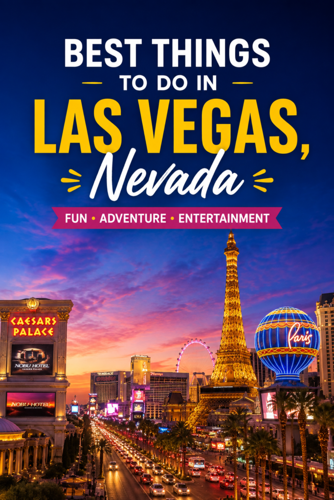 Best things to do in Las Vegas Nevada with Las Vegas Strip skyline
