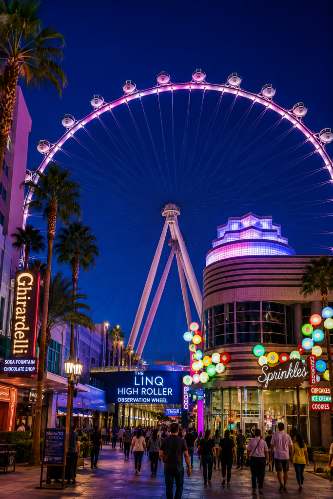 High Roller Observation Wheel in Las Vegas at night