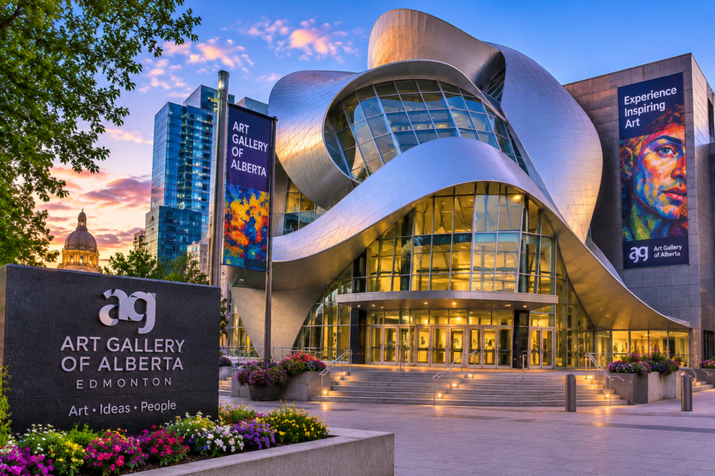 rt Gallery of Alberta building with modern architecture in downtown Edmonton, Canada