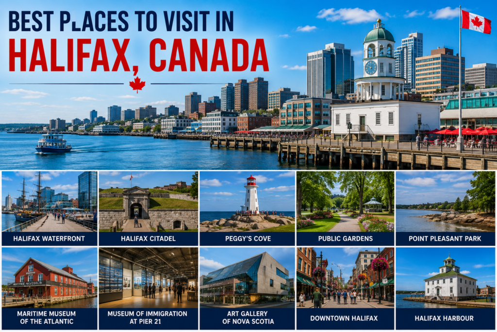 Best places to visit in Halifax, Canada including waterfront, Halifax Citadel, parks, museums, and coastal attractions