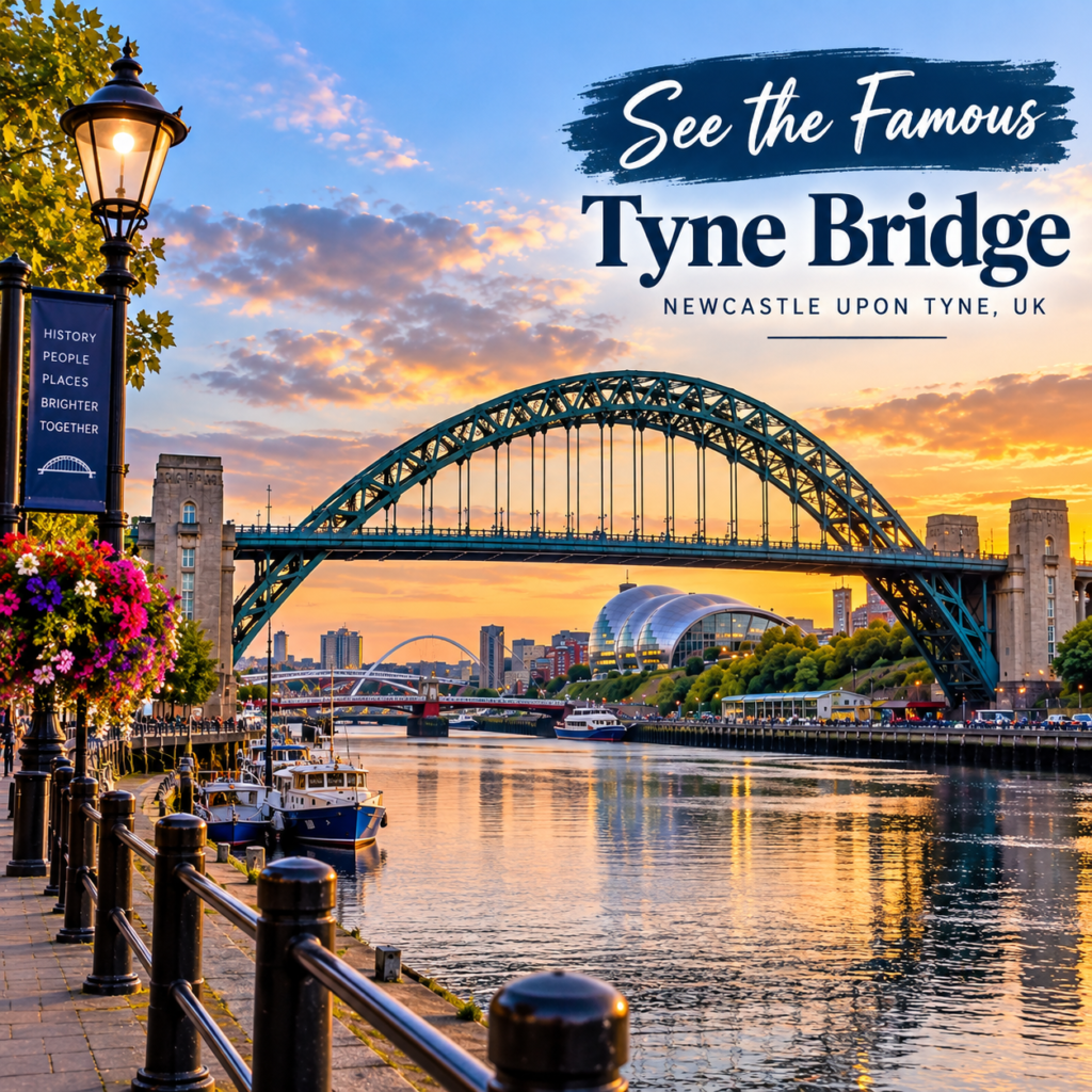 Famous Tyne Bridge over the River Tyne in Newcastle upon Tyne, UK