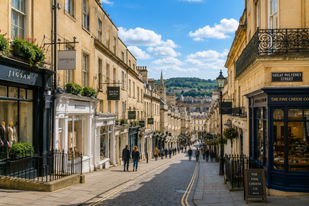 Great Pulteney Street in Bath, UK