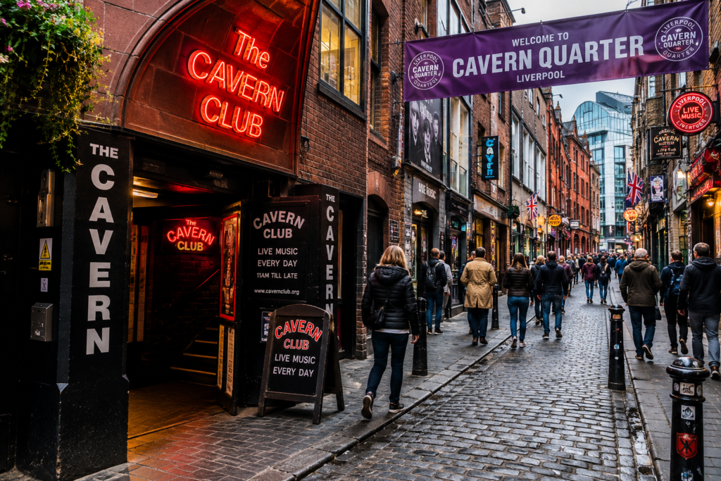 Cavern Quarter and Cavern Club in Liverpool, UK