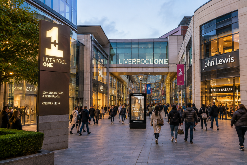 Liverpool ONE shopping centre in Liverpool, UK