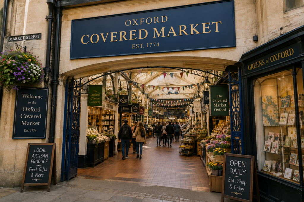 Oxford Covered Market in Oxford, UK