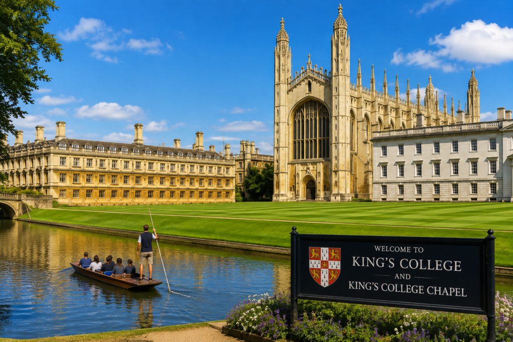 King's College and King's College Chapel in Cambridge, UK