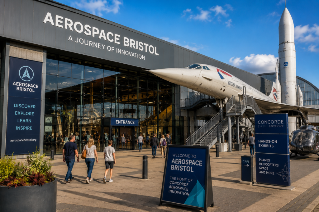 Aerospace Bristol museum with Concorde aircraft in Bristol, UK