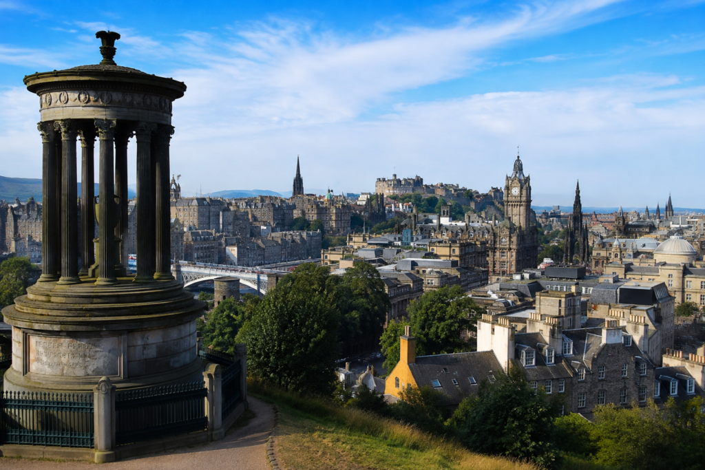 Best things to do in Edinburgh UK featuring Edinburgh Castle, historic buildings, city skyline, and beautiful views